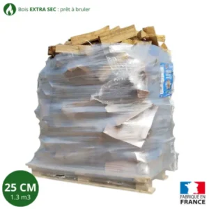 Bois de chauffage - 25 cm - ballot sur palette - 1.3 m3 - Extra Sec