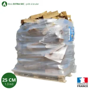 Bois de chauffage - 25 cm - ballot sur palette - 1.3 m3 - Extra Sec