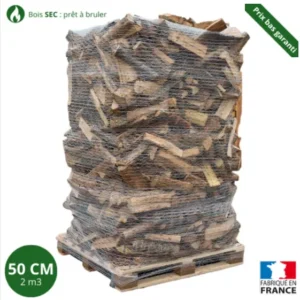 Bois de chauffage - 50 cm - ballot sur palette - 2 m3 - Extra Sec